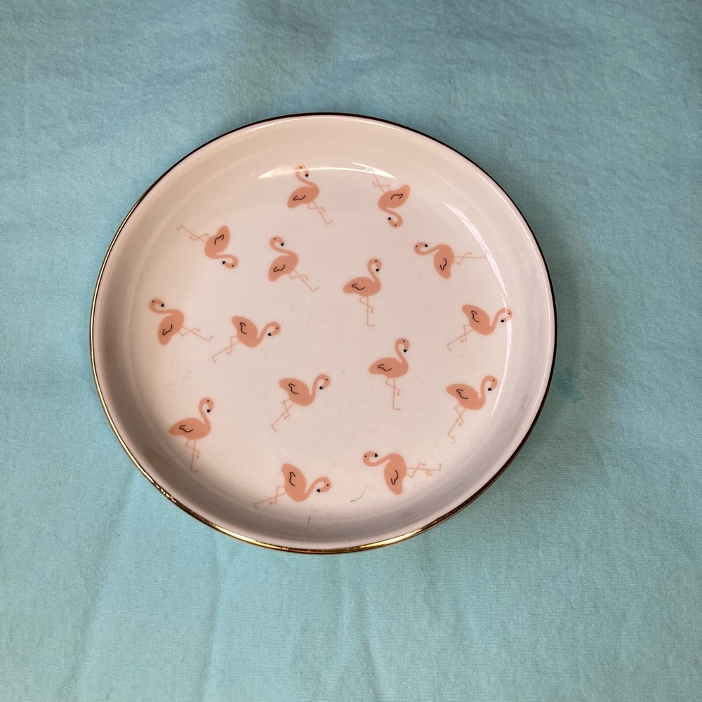 Flamingo jewelry trinket dish